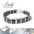 Destino joias cristais de Swarovski bracelete preto pulseira de cerâmica